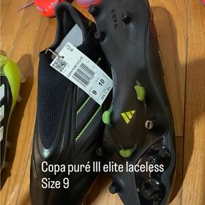 adidas Copa Pure III Laceless elite Shoes - Black and Green